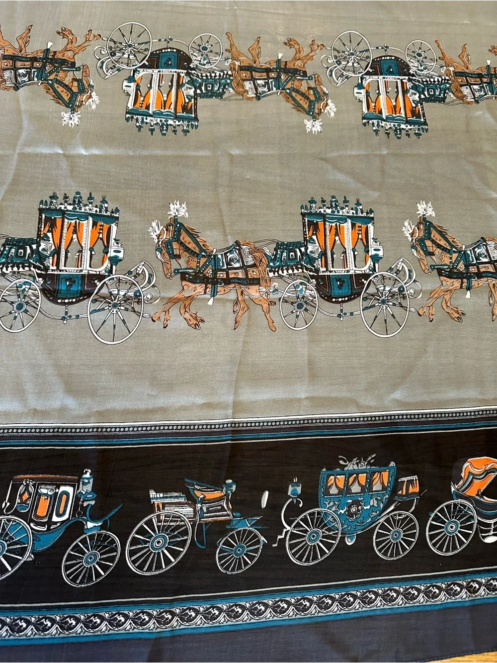 Carriage Design Silk Blend Scarf